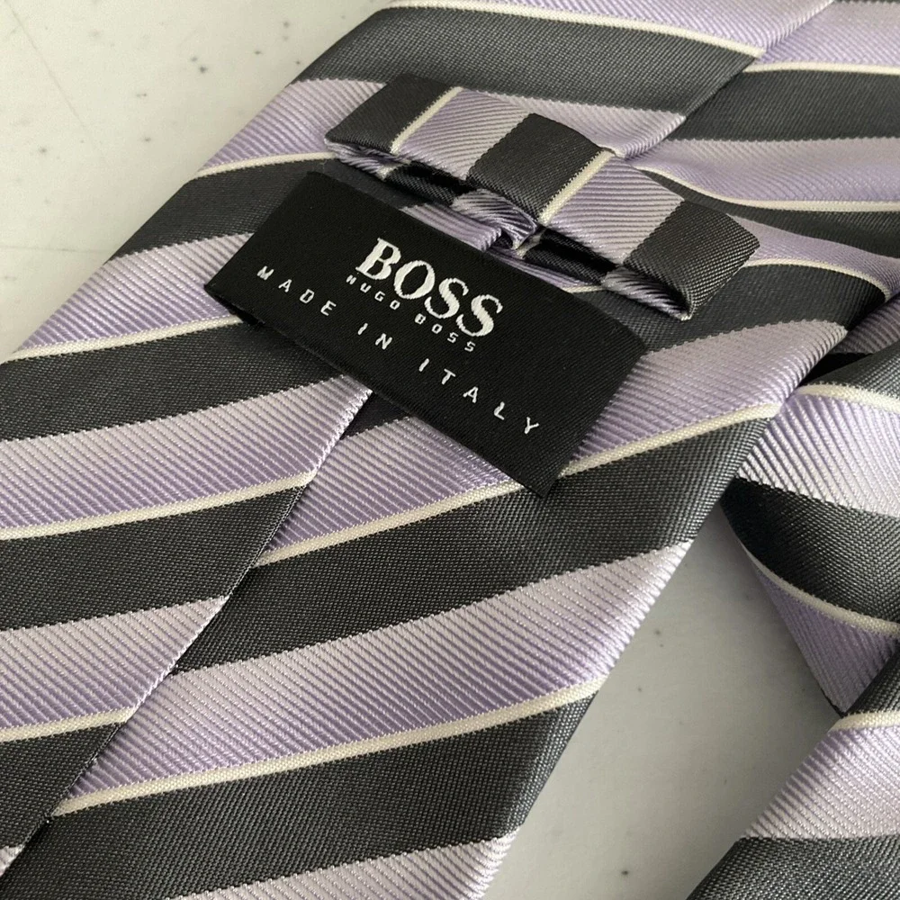 Hugo Boss Tie classic silk Retro luxury Neckwear Italy